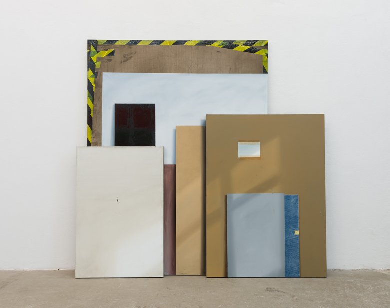 Quadriennale Rohstoff (Studie zum schwarzen Quadrat), Triptychon IV (selfie